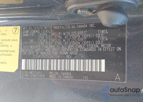 2005 Lexus Rx 330 z USA, uszkodzony, nr VIN 2T2HA31U25C047204